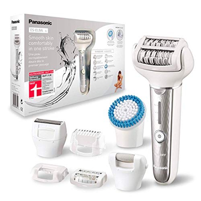 Panasonic ES-EL9A-S503 - Depiladora Eléctrica para Mujer (Wet&Dry, Inalámbrica, LED, 3 Velocidades, Cabezal Flexible, 8 Accesorios Incluidos: Exfoliad