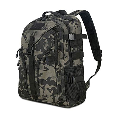 Huntvp Mochila de Asalto Estilo Militar Táctical Bolsa Impermeable de Nylon 40L para Las Actividades Aire Libre Senderismo Caza Viajar (Camuflaje)