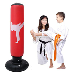 Saco de boxeo de tierra de 160 cm, saco de boxeo para practicar karate de entrenamiento para niños y adultos (rojo) precio