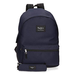 Pepe Jeans Aris Mochila para Portátil 15,6" + Estuche Escolar Azul 31x44x17,5 cms Poliéster 23.87L en oferta