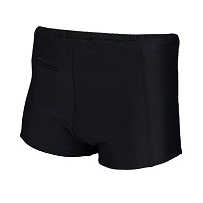 Aquarti Bañador de Hombre Tipo Boxer con Bolsillo, Negro, M