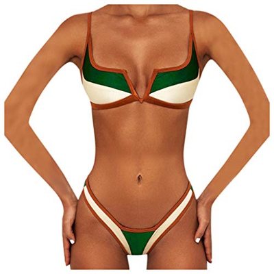 RUITOTP Bañador Mujer Bikini Trajes de Baño Tanga Triángulo Suave Acolchado Tops y Braguitas Conjuntos Bikinis Bañador Brasileño