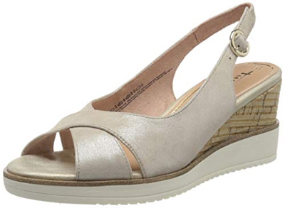 Tamaris 1-1-28311-24, Sandalia con Pulsera Mujer, Beige (Champ. Pearl 192), 40 EU