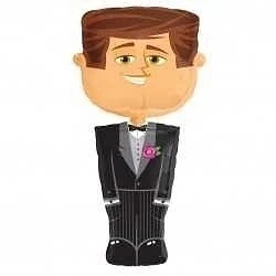 Globo Foil Andador Boda Forma Novio (sin Inflar)