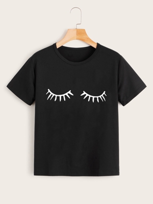 Camiseta Con Estampado De Pestaña