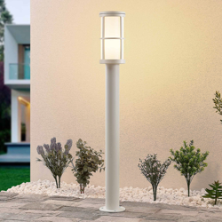 Lucande Kelini bolardo luminoso, 90 cm, blanco en oferta
