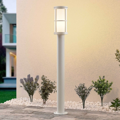 Lucande Kelini bolardo luminoso, 90 cm, blanco
