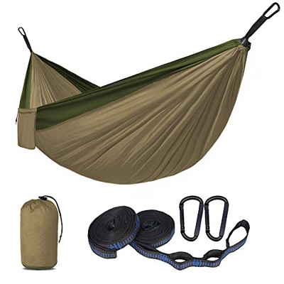 SUNNY GUARD Hamaca Doble y Individual Ultraligera Estilo paracaídas de Nylon Hamacas para Acampada,Senderismo, Playa,Jardinería y Viaje,300 X 200cm Ca