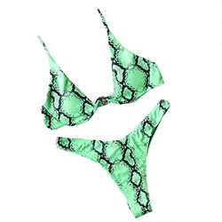 NMQLX Dos Pieza Bikini Mujer Trajes de Banodor Sexy Push Up Talle Alto Retro Mujer con Almohadilla para el Pecho (Verde, M) en oferta