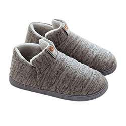Zapatillas De Hombre, Otoño Invierno Hombre Tacón Cerrado Forro Suave Antideslizante Zapatillas De Casa Calientes Zapatos Gris Cian 43-44 en oferta