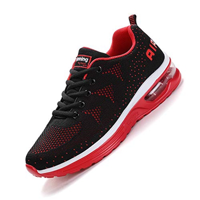 SMARTEN Air Zapatillas de Running,Hombre Mujer Calzado Deportivo Ligero y Transpirable Asfalto Zapatos para Correr Antideslizante Sneakers Negro, Blan