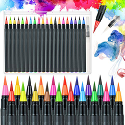 GOLDGE 20 Rotuladores Acuarelables con punta suave + 1 pluma de pincel de agua para Caligrafía, Plumas de pincel de acuarela Plumas de dibujo para Cóm precio