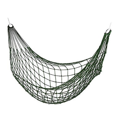 Relaxdays, Verde, Hamaca Colgante de Red para 1 Persona, Poliéster, 1,5 x 140 x 436 cm