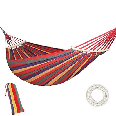 You's Auto Hamaca de algodón de exterior para jardín individual hamaca de jardín doble 240 x 80 cm hasta 200 kg con cuerda 2 x 2 m para viaje dormitor