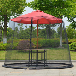 Yangxue Paragüero de patio mosquitero con cremallera de apertura de mesa, parasol mosquitero, cubierta de mosquitera, apto para jardín al aire libre características
