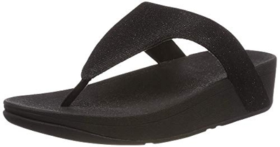 FitFlop Lottie Glitzy, Sandalias con Punta Abierta Women's, Negro (Black 001), 41 EU