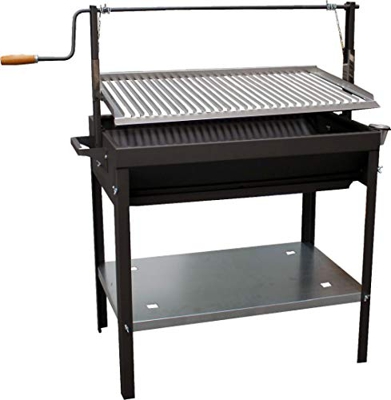 ALPI 255376 Barbacoa Parrilla 80 x 50 x 115 cm, Negro/Gris