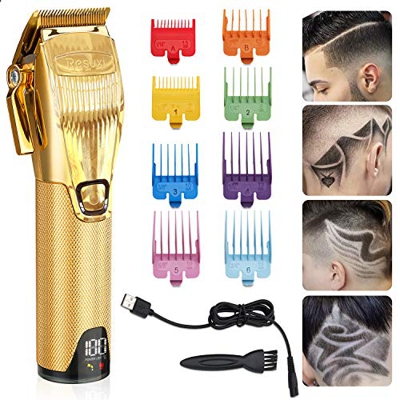 J TOHLO Profesional Electrico Cortapelos Recortadora Barba y Cortadora Pelo Maquina Cortar Pelo Inalámbrica USB Recargable 8 Peines Diferentes pantall