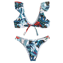 Bikinis brasileños Tanga Bikinis Mujer 2021 Sexy Traje de baño Mujer Dos Piezas Bañador Estampado de Leopardo de Talle bajo Bikinis Anudado características