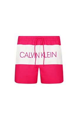Calvin Klein Medium Drawstring Bañador, Rosa (Jewel Pink T1I), X-Large para Hombre