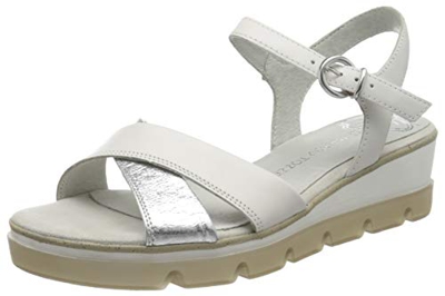 Marco Tozzi 2-2-28779-24, Sandalia con Pulsera Mujer, Blanco (White Comb 197), 39 EU