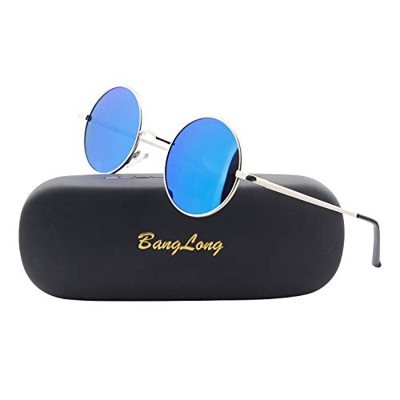 BangLong Gafas de sol vintage polarizadas gafas de sol redondas retro unisex