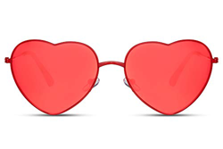 Cheapass Gafas de Sol Metálicas Forma de Corazón Montura Roja con Cristales Rojos Cristales Translúcidos protección UV400 Mujeres características