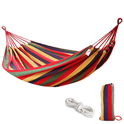 190 * 150cm Hamaca Doble para Acampar, Jardín Hamaca de Camping, Hamaca de Lona a Rayas portátil y Transpirable, Tela de Lona Gruesa y Duradera, Muy A precio