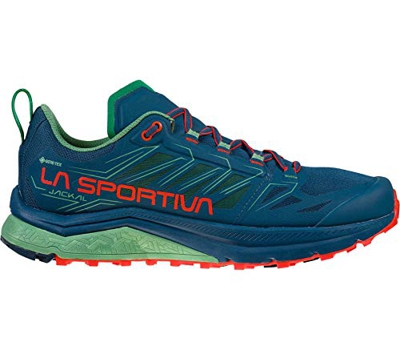 LA SPORTIVA Jackal GTX, Zapatillas de Trail Running Hombre, Opal/Grass Green, 43.5 EU