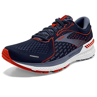 Brooks Adrenaline GTS 21, Zapatillas para Correr Hombre, Navy Red Clay Gray, 42.5 EU