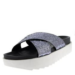 Mujer Plataforma Resplandecer Correa Ponerse Verano Moda Sandalias Zapatos - Gris Correa Cruzada PN0149 6UK/39 en oferta