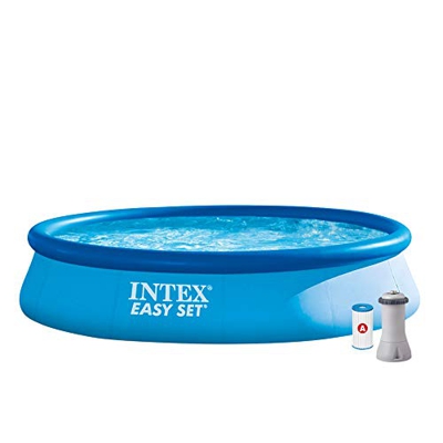 Intex 28142NP Piscina hinchable, con depuradora, 7.290 litros, 396 x 84 cm