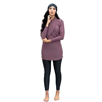 Traje de baño Musulman Modeste – Burkini para mujer conjunto de pantalones de hijab cobertura completa de secado rápido elástico Beachwear 3 piezas mo