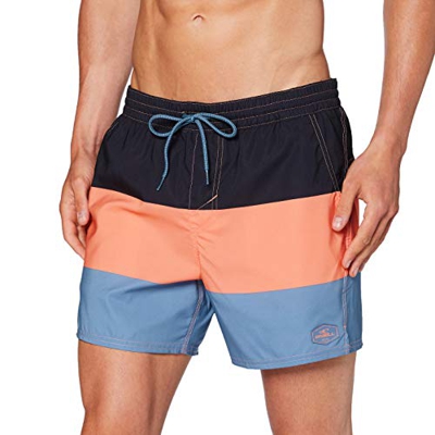 O'NEILL PM Horizon Shorts Boardshort Elasticated para Hombre, Hombre, Black AOP W/Pink, L