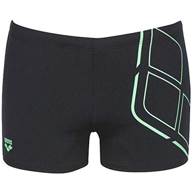 ARENA Bystar - Bañador para Hombre, Hombre, Bañador, 27176, Negro, Verde, Blanco, 46