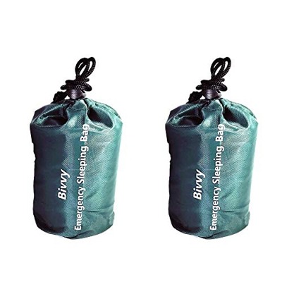 ACAMPTAR Paquete de 2 Sacos de Dormir de Emergencia Saco Vivac Ligero Impermeable Bolsas de Manta de Supervivencia para Acampar, Senderismo, Emergenci