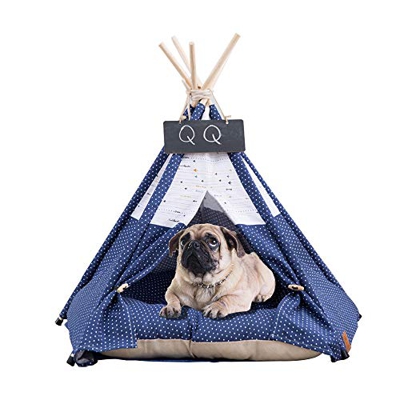 GreeSuit Mascotas Tienda de campaña para Perros Tipi Rayas Patrón de Cebra Tiendas de campaña para Gatos Lavables extraíbles Casa de Juegos para Perro