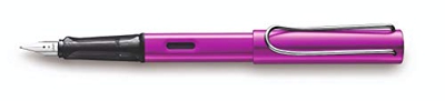 Lamy - Pluma estilográfica Al-Star Vibrant Pink – Edición limitada 2018 – Pluma fina (F) – Incluye cartucho de prueba Lamy T10 azul borrable – Fabrica