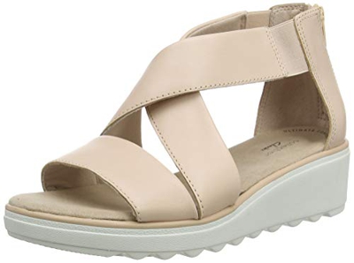 Clarks Jillian Rise, Sandalia con Pulsera para Mujer, Azul (Blush Leather Blush Leather), 41.5 EU