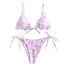 ZAFUL Bikini de dos piezas para mujer con sujetador ajustable, triángulo copa Tie String Bikini Rosa. M precio