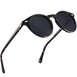 Carfia Vintage Polarizadas Gafas de Sol Mujer Hombre UV400 Protección para Viajes Conducir (R/Marco Tortuga + Lente Gris2, Ancho de la lente: 48 mm) precio