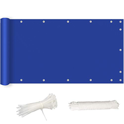 Pantalla privacidad Balcon, Protección Rayos UV, Tela Resistente al Agua para Jardín Balcón Terraza Piscina, 60x450cm, Azul en oferta