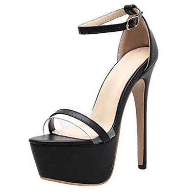 Luckycat Verano Zapatillas de Mujer Una Palabra con Sandalias de tacón Gruesas Transparentes Zapatos de tacón Alto de Cristal Zapatos de tacón Altas A