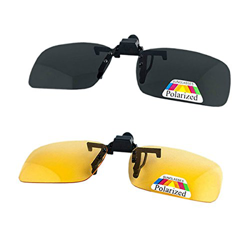 2 pares de gafas de sol unisex Clip en lentes polarizados de visión nocturna, protección UV400 antirreflectante Drivingv caza esquí Deportes al aire l características