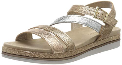 Marco Tozzi 2-2-28627-24, Sandalia con Pulsera para Mujer, Dorado (Gold Comb 943), 39 EU