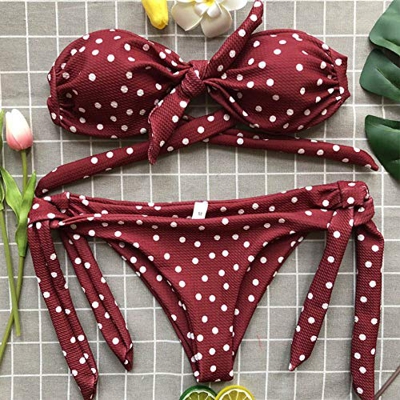 BENGKUI Bikini Vendaje En Traje De Baño Mini Halter Bikini Strapless con Trajes De Baño Trajes De Baño Damas Cadena Trajes De Baño para Mujeres Beach 