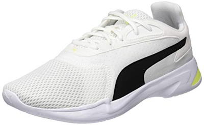 PUMA Jaro, Zapatillas de Running Hombre, Blanco White Black/Fizzy Yellow, 40 EU