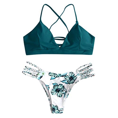 riou Bikini Conjuntos de Bikinis para Mujer Push Up Mujeres Traje de BañO Estampado Bohemio Dividido BañAdores con Relleno Tops y Braguitas Mujer 2019