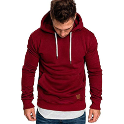 CNBOY Sudaderas con Capucha para Hombre Cosy Chaqueta Deportiva Sudadera con Cremallera Completa Hoodie Casual Jerséis Top Blouse (Rojo, L) características