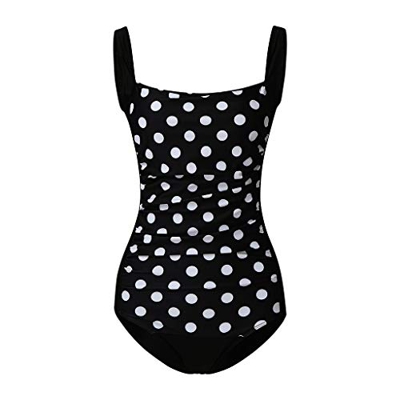 Sylar Bañadores Mujer Reductores Barriga, Traje De Baño Mujer Una Pieza Estampado De Lunares Bañadores De Mujer Natacion Trajes De Baño Mujer Tallas G